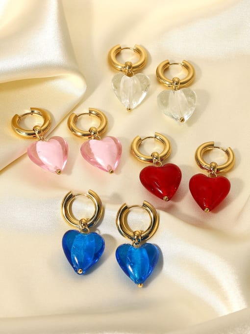 J&D Stainless steel Cubic Zirconia Heart Vintage Huggie Earring 1