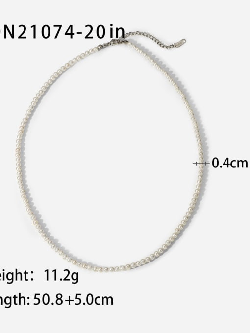 JDN21074 20in Stainless steel Imitation Pearl Geometric Minimalist Necklace