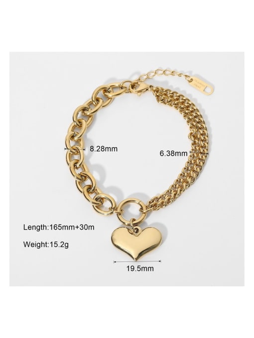 JDAKS601 Stainless steel Heart Trend Strand Bracelet