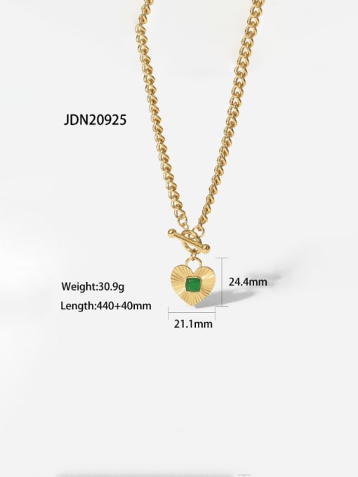 JDN20925 Stainless steel Glass Stone Geometric Hip Hop Necklace