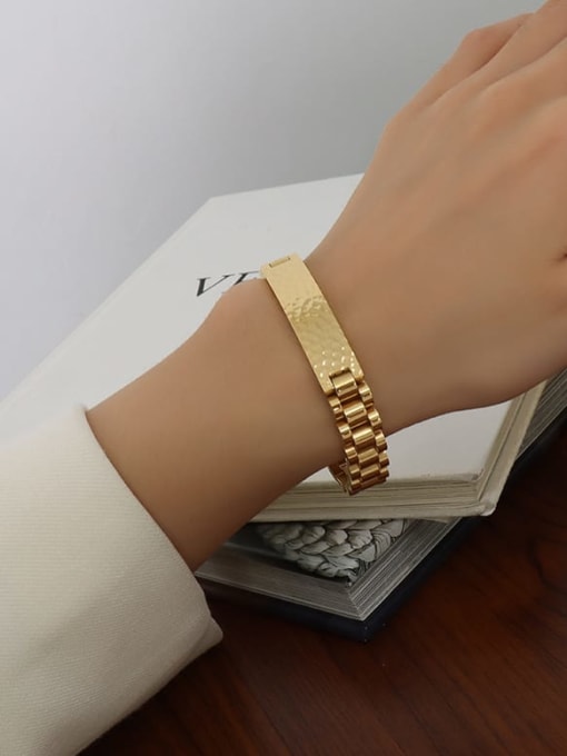 E272 gold bracelet 17cm Titanium Steel Geometric Hip Hop Link Bracelet
