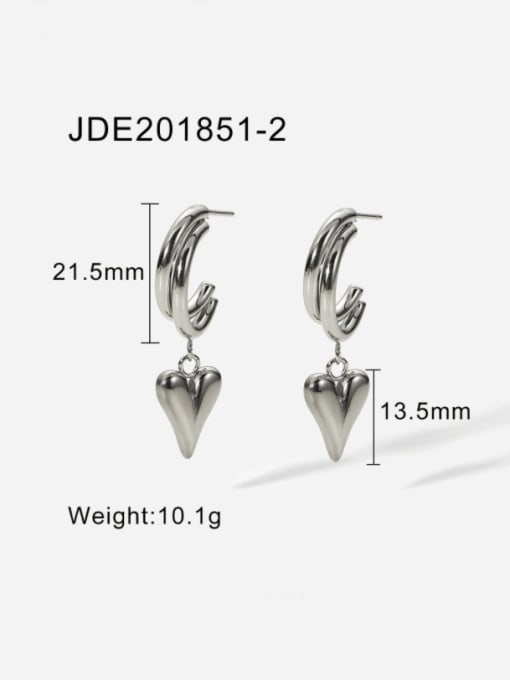 J&D Stainless steel Heart Minimalist Huggie Earring 2