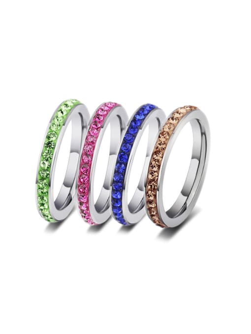 SM-Men's Jewelry Stainless steel Rhinestone Geometric Minimalist Band Ring