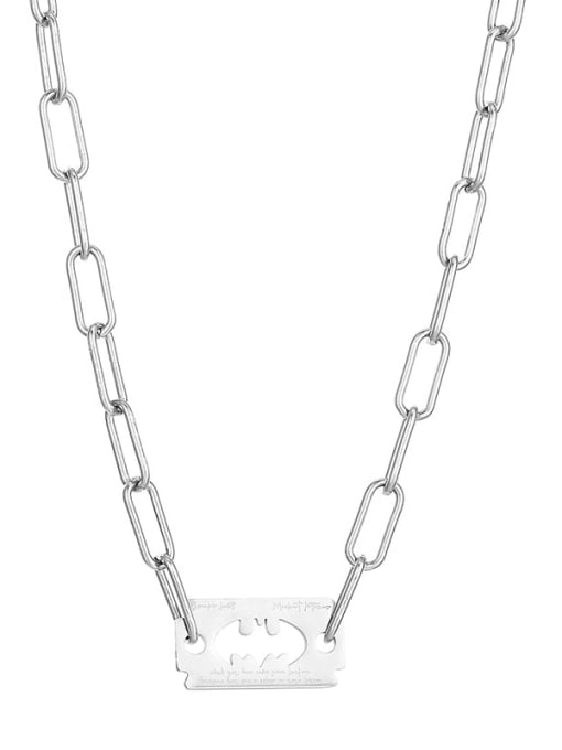 SN21110804S Stainless steel Geometric Vintage Hollow Chain Necklace