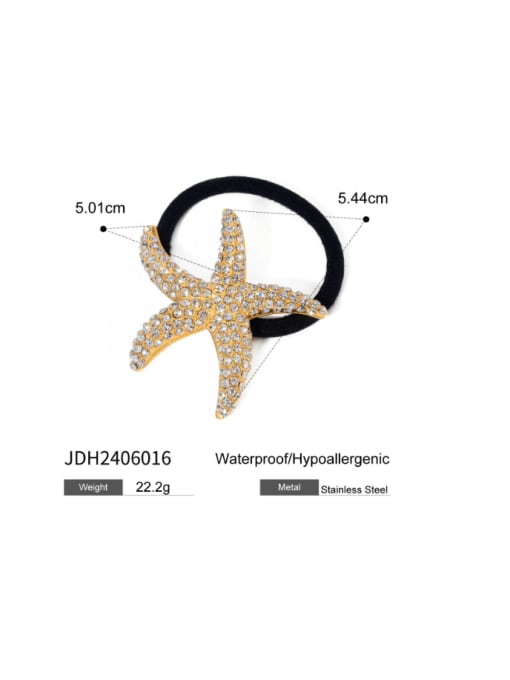 J&D Stainless steel Cubic Zirconia Minimalist Sea Star Hair Rope 1