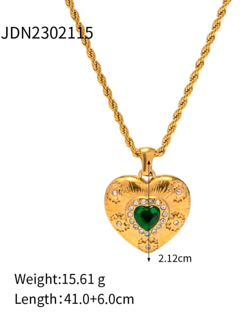 JDN2302115 Stainless steel Cubic Zirconia Heart Vintage Necklace