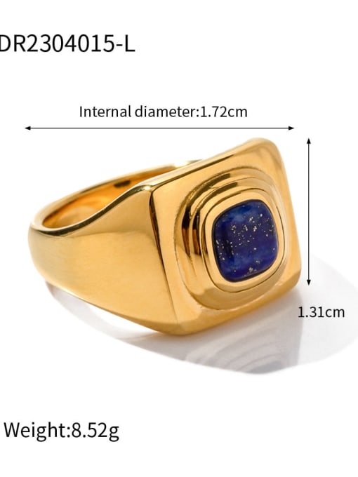JDR2304015 L Stainless steel Natural Stone Geometric Trend Band Ring