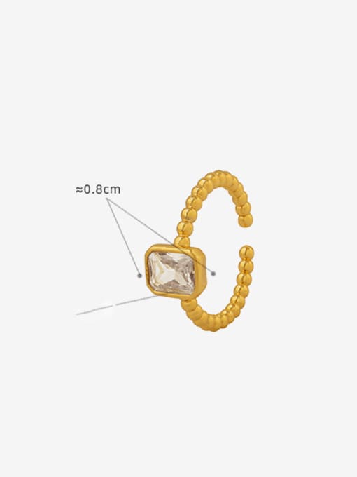 A441 Gold Ring Brass Cubic Zirconia Geometric Minimalist Band Ring