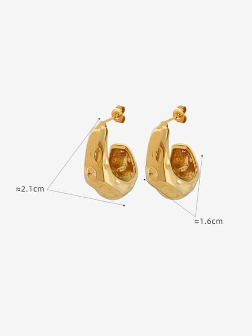 MAKA Brass Geometric Trend Hoop Earring 2