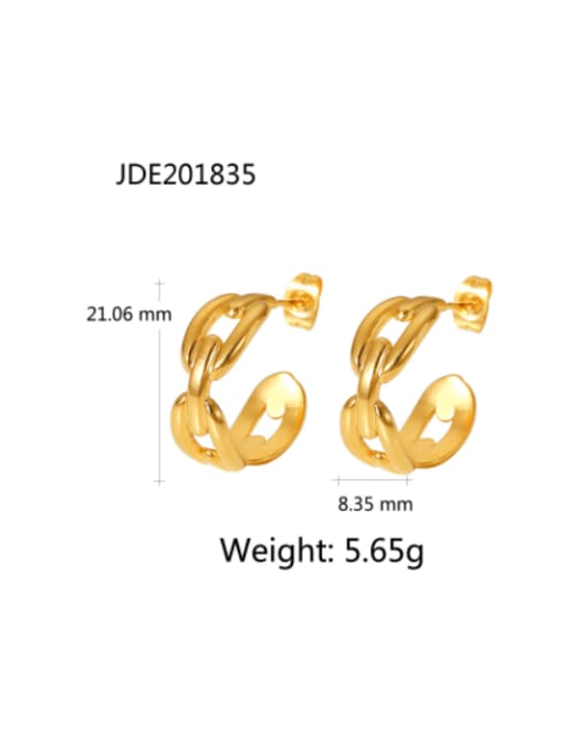 JDE201835 Stainless steel Geometric Vintage Stud Earring