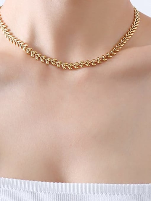 P1136 gold necklace 40+ 5cm Titanium Steel Vintage Irregular   Bracelet and Necklace Set