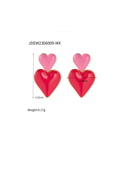 JDEW2306009 MX Stainless steel Enamel Heart Hip Hop Drop Earring