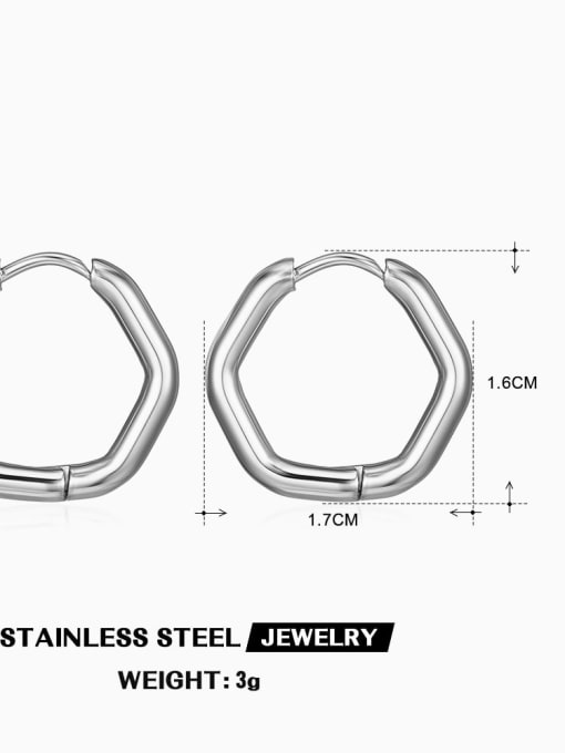 Steel color ZN469S Stainless steel Geometric Minimalist Huggie Earring