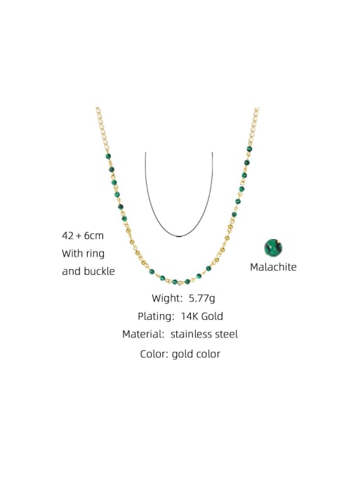 YAYACH Titanium Steel Malchite Green Geometric Vintage Necklace 2