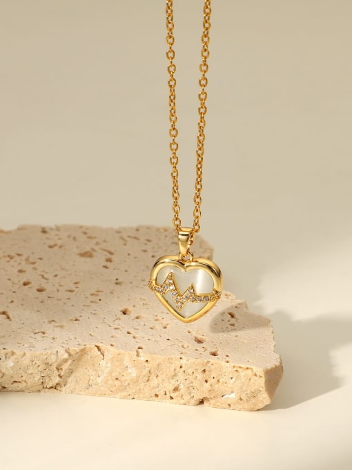 J&D Stainless steel Shell Heart Minimalist Necklace 3