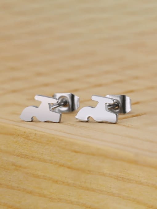 BELII Titanium Steel Irregular Minimalist water-tap Single Earring(Single-Only One) 0