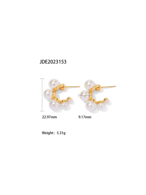 J&D Stainless steel Freshwater Pearl Geometric Dainty Stud Earring 2