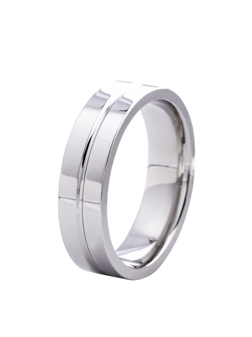 Steel without diamond Stainless steel Rhinestone Geometric Minimalist Band Ring