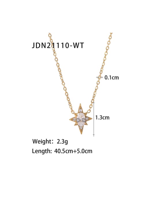 J&D Dainty Geometric Stainless steel Cubic Zirconia Earring and Necklace Set 3