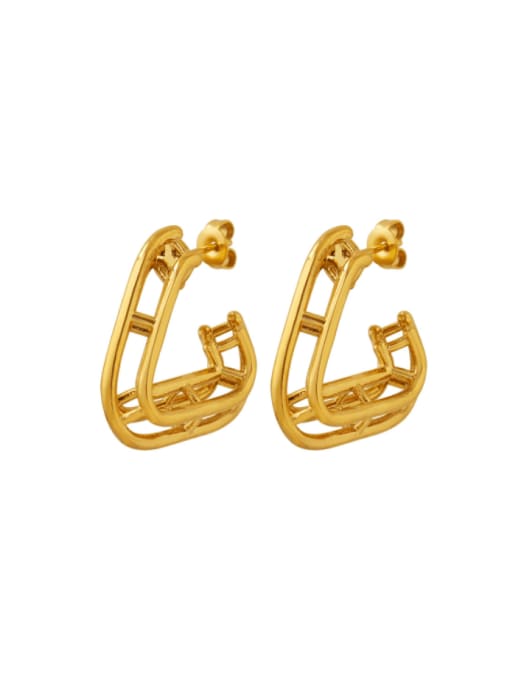 MAKA Brass Geometric Minimalist Stud Earring 0