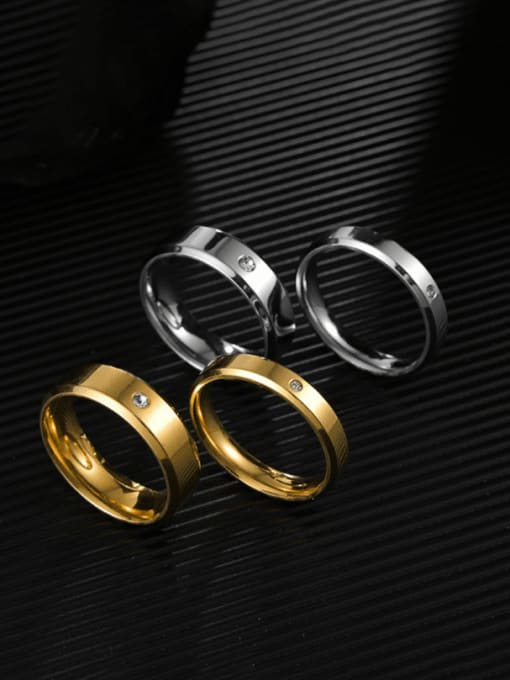 SM-Men's Jewelry Stainless steel Rhinestone Geometric Minimalist Couple Ring 0