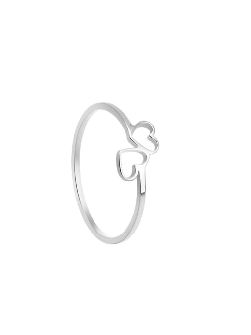 Steel Titanium Steel Hollow Heart Minimalist Band Ring