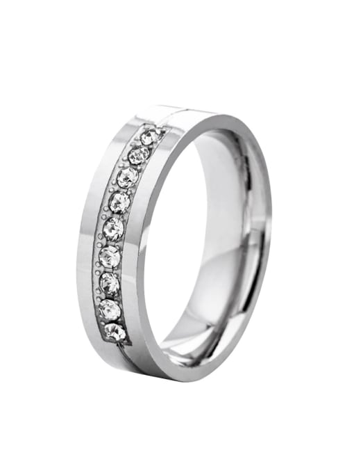 Steel with diamond Stainless steel Rhinestone Geometric Minimalist Band Ring