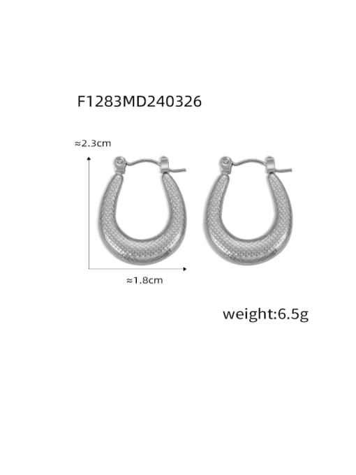 F1283 Steel Earrings Titanium Steel Geometric Hip Hop Huggie Earring