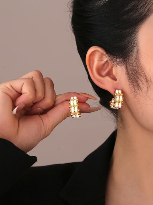 Clioro Brass Geometric Trend Stud Earring 1
