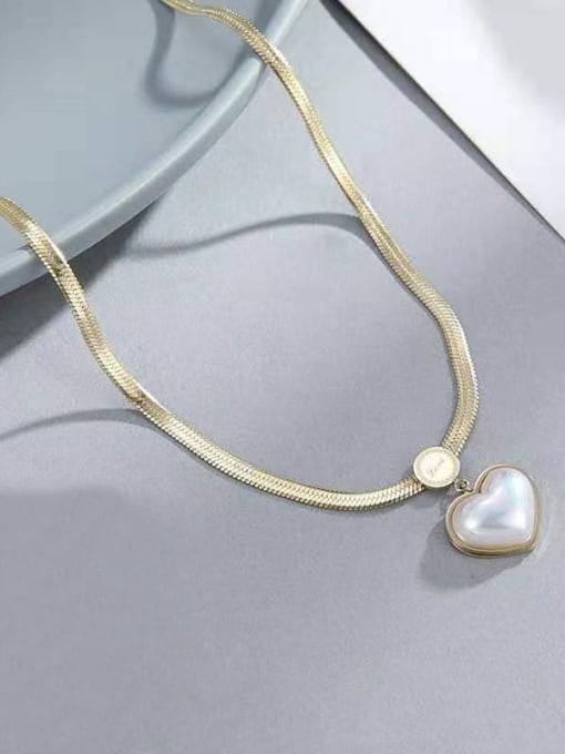 K.Love Titanium Steel Heart Minimalist Snake bone chain Necklace 0