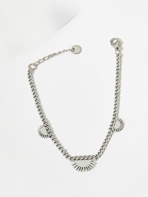 SAK813 Bracelet Platinum Titanium Steel Minimalist Irregular  Bracelet and Necklace Set