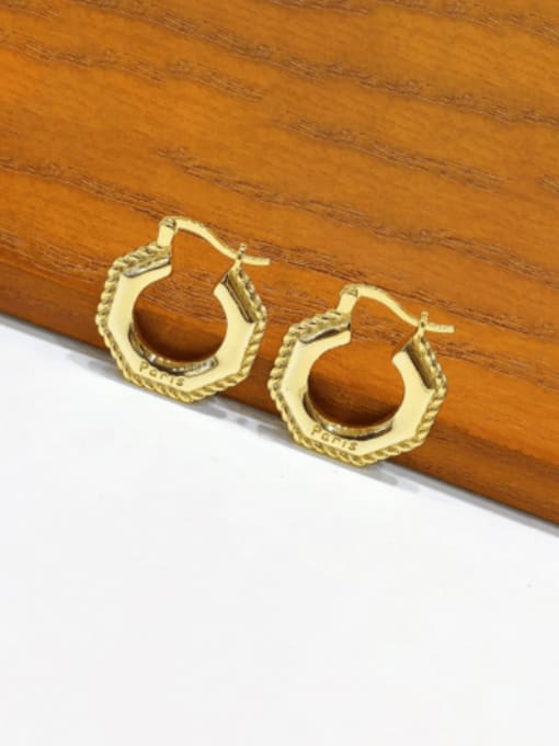 Clioro Brass Geometric Vintage Huggie Earring 1