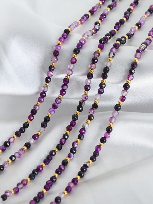 MAKA Titanium Steel Natural Stone Geometric Trend Beaded Necklace 3