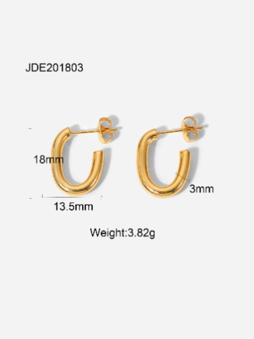 JDE201803 Stainless steel Geometric Minimalist Huggie Earring