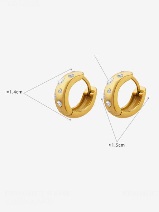 MAKA Titanium Steel Cubic Zirconia Geometric Minimalist Huggie Earring 2