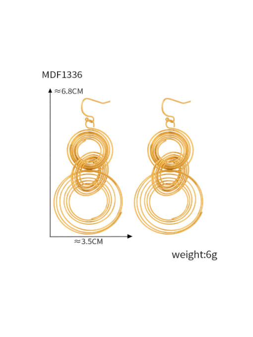 F1336 Gold Earrings Titanium Steel Geometric Minimalist Long Drop Earring