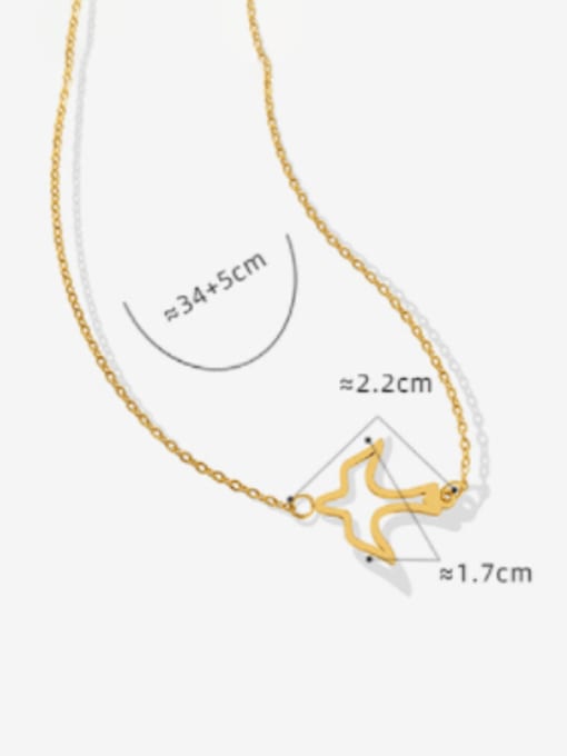 MAKA Titanium Steel Minimalist Little Swallow  Pendant Necklace 3