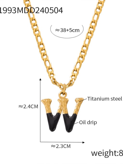 P1993 Gold Black Necklace W Titanium Steel Letter Hip Hop Necklace