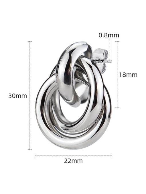 BELII Titanium Steel Geometric Trend Stud Earring 2