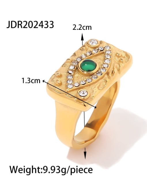 JDR202433 Stainless steel Cubic Zirconia Geometric Trend Band Ring