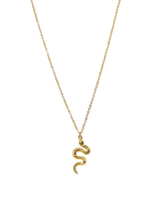 SN221130014 Titanium Steel Snake Dainty Necklace
