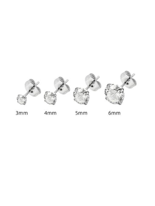 BELII Stainless steel Cubic Zirconia Geometric Minimalist Stud Earring 1