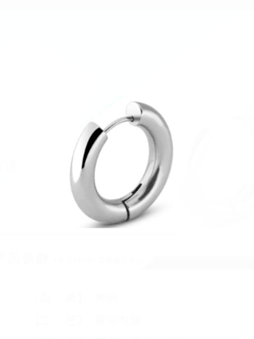 BELII Titanium Steel Round Minimalist Single Earring(Only-One) 2