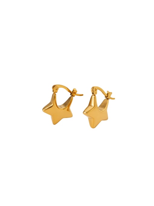 Clioro Stainless steel Pentagram Trend Stud Earring 0
