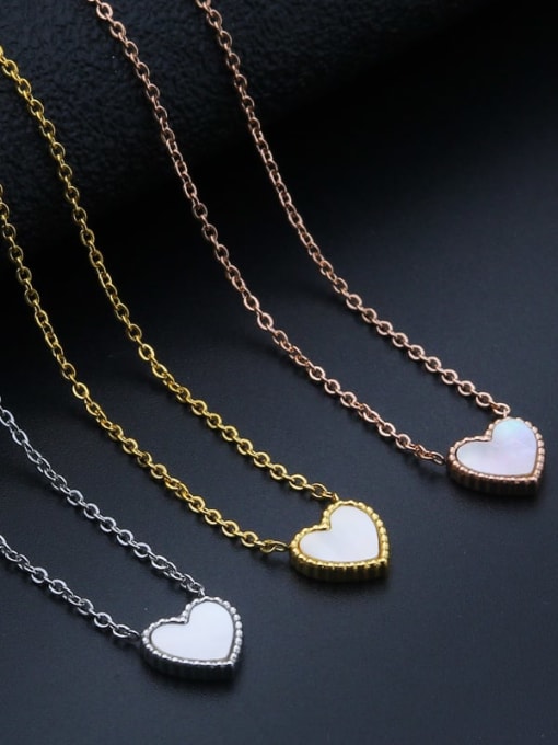 BELII Titanium Steel Shell Heart Minimalist Necklace 3