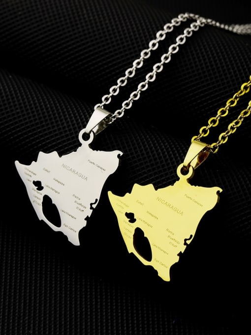 SONYA-Map Jewelry Stainless steel Geometric Trend Necklace 2