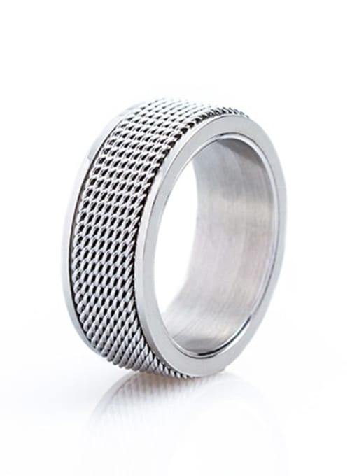 steel Stainless Steel Geometric Hip Hop Stackable Men's Ring