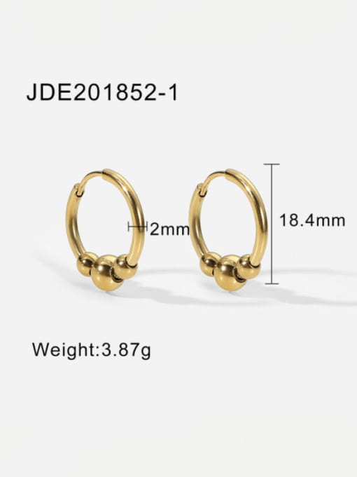 J&D Stainless steel Bead Geometric Minimalist Huggie Earring 2