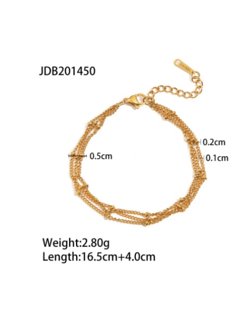 JDB201450 Stainless steel Geometric Hip Hop Strand Bracelet