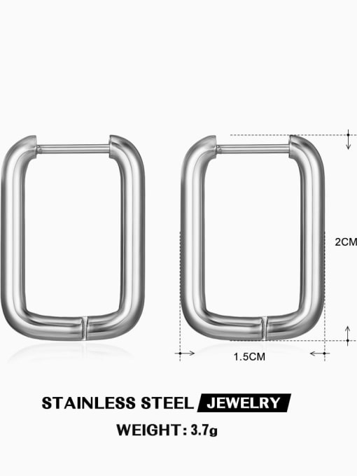 Steel color ZN463S Stainless steel Geometric Minimalist Huggie Earring